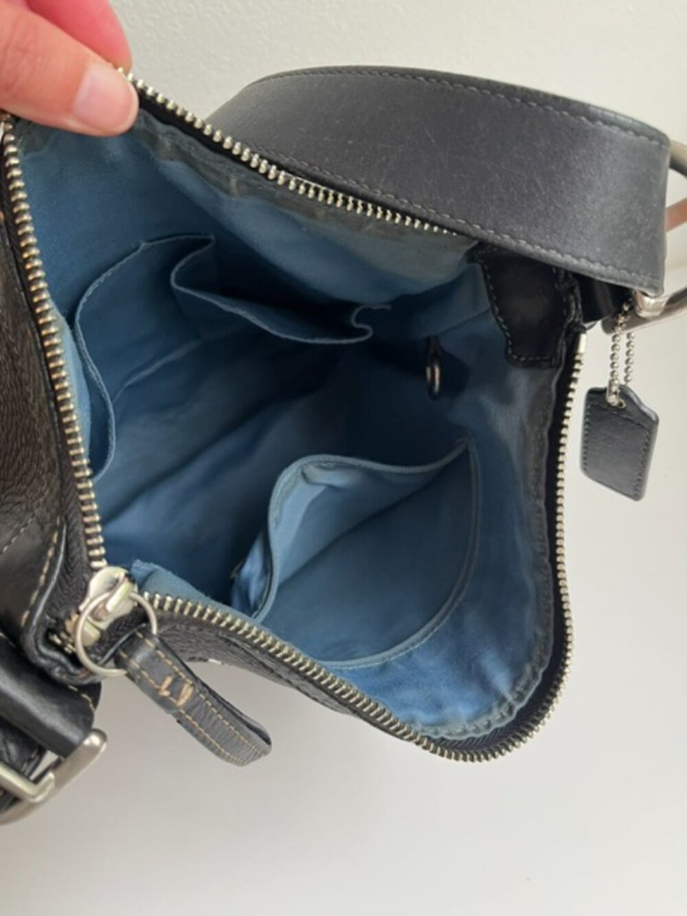 Coach Black Pebbled Black Leather Crossbody Bag - Picture 7 of 10